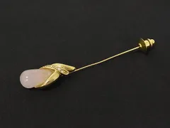 ■美品■ VANDOME AOYAMA ヴァンドーム ヴィンテージ ローズクォーツ ピンブローチ ピンバッジ アクセサリー ゴールド系 DN4882のサムネイル