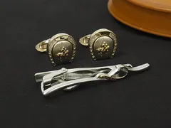 ■美品■ LANCEL ランセル カフス カフリンクス ネクタイピン タイクリップ アクセサリー 2点セット シルバー系×ゴールド系 DN4927のサムネイル