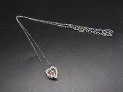 ■美品■ SWAROVSKI スワロフスキー クリスタル ハート スウィングストーン ネックレス ペンダント アクセサリー シルバー系 DN2888