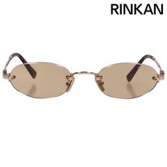 ミュウミュウ SMUA54 ロゴテンプルリムレスオーバルレンズサングラス