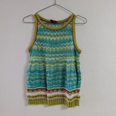 MISSONI ミッソーニ ボーダー 透かし編み ニットタンクトップ ノースリーブ サイズ42 イタリア製のサムネイル