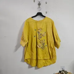 ミント色 花 刺繍 シャツのサムネイル