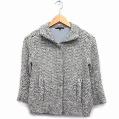 アイシービー iCB ステンカラー ジャケット ニット 総柄 ラメ混 ウール混 S グレー 灰 /HT10のサムネイル