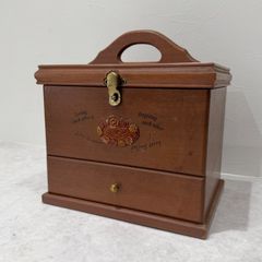 アンティーク調 木製コスメボックス ホワイト 鏡付き - メルカリ