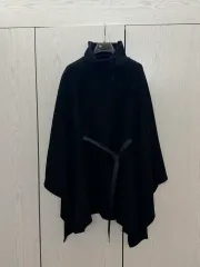 ロロ・ピアーナ カシミア ケープ コート ブラックのサムネイル
