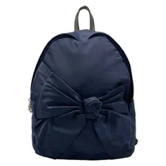 LANVIN en Bleu(ランバンオンブルー) リュックサック - ダークネイビー×黒 リボン レザーのサムネイル