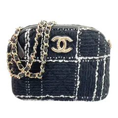 シャネル CHANEL チェーンショルダーバッグ ランダム ブラック/ホワイト ツイード レディース ショルダーバッグのサムネイル