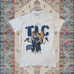90s ヒップホップ R&B グループ TLC ヴィンテージ グラフィック Tシャツ (S)