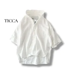 TICCA リネン半袖シャツ LINEN SHORT SLEEVE SHIRT 麻100% 白 25SS 6JU015のサムネイル