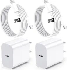 iPhone 充電器 純正 PD 20W 2個セット [MFi/PSE認証済み] USB-C 急速充電器 電源アダプター USB C - Lightning ケーブル 2m付きType C スマホ充電器 for iPhone 14