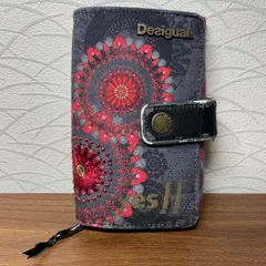 Desigual デシグアル 長財布 花柄 エスニック 総柄 ブラック レッドのサムネイル