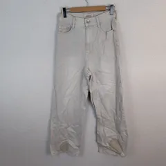 Arpege story アルページュストーリー デニムパンツ 裾切替 ホワイト 1 レディース 古着 シンプル レトロのサムネイル