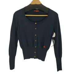 ヴィヴィアンウエストウッドレッドレーベル Vivienne Westwood RED LABEL ロゴ刺繍 Uネック ニット カーディガン レディース import：M のサムネイル