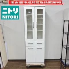 I483 🌈 名古屋市近郊配送設置無料！ NITORI カップボード 食器棚 ⭐ クリーニング済のサムネイル