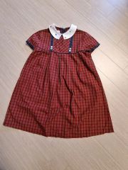 familiar 半袖ブラウス チェック柄 りんご刺繍 120 - メルカリ
