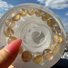 天然石 ヒマラヤ天然シトリンアイリスv穴 ゴム切れあり格安 - メルカリ