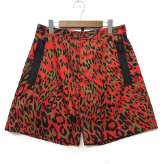 ディースクエアード DSQUARED2 ナイロン レオパード ショーツ ショートパンツ ハーフパンツ ブラウン レッド 茶 赤 46 S74MU0454のサムネイル
