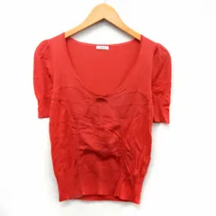 キャシャレル cacharel カットソー Tシャツ 半袖 Uネック シンプル 綿 コットン 1 レッド /ST39のサムネイル