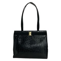 Salvatore Ferragamo フェラガモ クロコ型押し トートバッグ - メルカリ