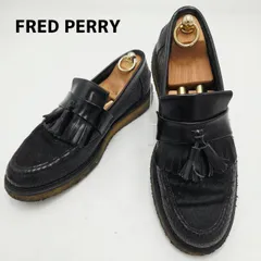 希少　FRED PERRY×GEORGE COX　フレッドペリー　ジョージコックス　タッセルローファー　エンボス加工　コンビ素材　レザー×ハラコ　B2272　26cm　ブラック/黒のサムネイル