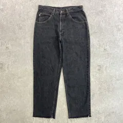L.L.Bean エルエルビーン ブラックデニムパンツ テーパード カットオフ メンズW32 古着 DOUBLE L RELAXED FIT 黒色のサムネイル