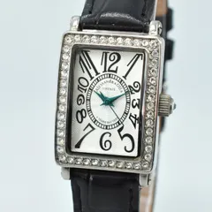 ALESSANDRAOLLA アレサンドラオーラ 腕時計 Quartz クォーツ AO-1500-1M レクタングル ラインストーン 革ベルト ステンレススチール レディース 女性 稼働品のサムネイル
