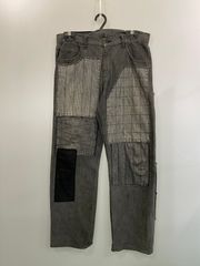 50's フランス ヴィンテージ ごま塩シャンブレー ワークパンツ パッチ
