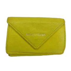 バレンシアガ BALENCIAGA ペーパー ミニ ウォレット 財布 三つ折り ロゴ 黄色 イエロー 391446 /XZ ■GY11のサムネイル
