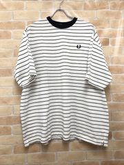L1122】FRED PERRY 鹿の子 ボーダーTシャツ サイズS グリーン - メルカリ