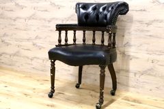 ロココ調 猫足 バロックスタイル 黒 レザー ソファ 椅子 - メルカリ