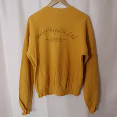 (^w^)b MEN'S BIGI 80s 90s ビンテージ ヴィンテージ 昭和レトロ ラグランスリーブ スウェット トレーナー メンズビギ 日本製 綿 コットン 100% バックロゴ マスタード からし色 プルオーバー 古着 メンズ OM12774WTのサムネイル