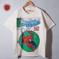 スパイダーマン Spider-Man Tシャツ L ベージュ マーベル MARVEL キャラT アニメT  アメコミ ストリート オーバーサイズ 古着 T183