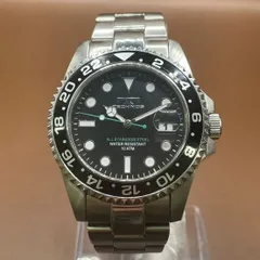 ◎【✨腕時計✨】テクノス　TECHNOS　回転ベゼル　スポーツタイプ　サブマリーナ風　メンズ　男性　ステンレス　スチール　金属製　ベルト　バンド　文字盤　黒　ブラック　カレンダー　デイト　日付　表示機能付き　アナログ　クォーツ式のサムネイル
