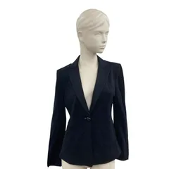 186005 現状品 GIORGIO ARMANI ジョルジオアルマーニ テーラードジャケット 38 ブラック シングル１つボタン レディースのサムネイル