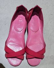 MIU MIU シルバークロスストラップ厚底サンダル 22.5cm 美品 - メルカリ
