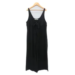 カージュ Khaju サロペット オーバーオール ロング丈 Vネック 黒 ブラック /YK58 のサムネイル