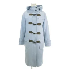 クレージュ courreges ダッフルコート 36 青 ライトブルー フード付き 長袖 トグルボタン ECUAV-31690 /MN18 ■ECC005