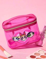 THE POWERPUFF GIRLS 파워 퍼프 걸스 파우치 핑크 PINK 파워 퍼프 비닐 파우치 버블스 버터 컵 블로섬 메이크 파우치 코스메 파우치 화장 파우치 멀티 파우치 귀여운 아메코미 캐릭터 헤세이 레트로 선물