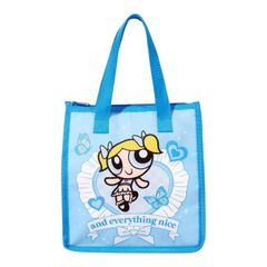 THE POWERPUFF GIRLS 파워 퍼프 걸즈 버블스 런치 가방 보냉 가방 블루 하늘색 파워 퍼프 도시락 가방 도시락 가방 토트 백 멀티 가방 귀여운 아메코미 캐릭터 헤세이 레트로 선물 선물 해외 제품