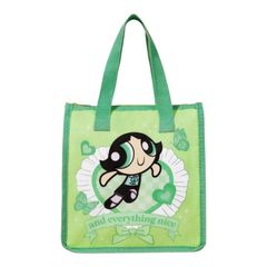 THE POWERPUFF GIRLS 파워 퍼프 걸스 버터 컵 런치 가방 그린 그린 파워 퍼프 도시락 가방 도시락 가방 토트 백 멀티 가방 피크닉 귀여운 아메코미 캐릭터 헤세이 레트로 선물 선물 해외 제품 잡화