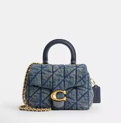 早い者勝ち！！COACH デニム エヴリン キルティング チェーン トート