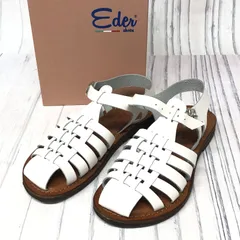 m001L X(80) eder shoes サンダル #37 ホワイト イタリア製 6174 SOFT13 FUNK VACCH BIANCO エダーシューズ グルカサンダル レザー 白のサムネイル