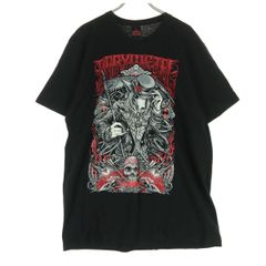 USA古着 不思議の国のアリス Tシャツ 黒 2XL ゴシック調 tシャツ 