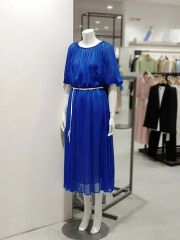 ★ MACKINTOSH LONDON プリーツロングワンピース 青　38 ☆ MACKINTOSH LONDON プリーツロングワンピース 青 38 - メルカリ