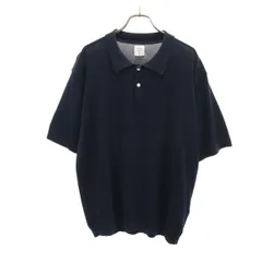 Mr.GENTLEMAN ミスタージェントルマン 日本製 半袖 ニット ポロシャツ XL ネイビー メンズ 古着のサムネイル
