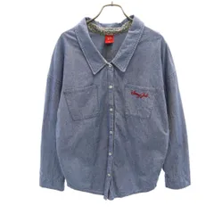 tommy girl トミーガール 長袖 シャツ M ネイビー系 ロールアップ レディース 古着のサムネイル