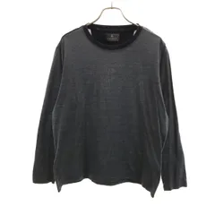 LANVIN LA COLLECTION ランバンコレクション 日本製 ボーダー柄 長袖 Tシャツ L チャコール ロンT メンズ 古着のサムネイル