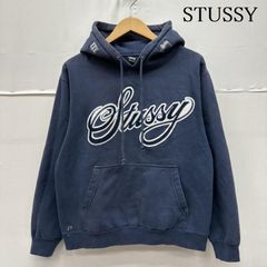 STUSSY◎バイカラー ストックロゴ 青 パーカー D513 - メルカリ