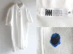 希少 ビンテージ im product ISSEY MIYAKE アイムプロダクト イッセイミヤケ フェイク釦 鹿の子 ポロシャツ M ホワイト 白のサムネイル