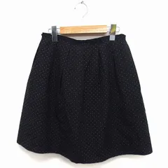 ボールジー BALLSEY トゥモローランド ドット柄 タック フレアスカート ミニ シルク混 38 ブラック 黒 /FT41のサムネイル
